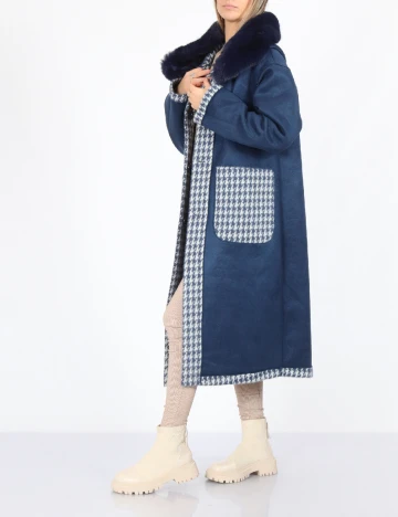 Palton reversibil No-l-ita, bleumarin