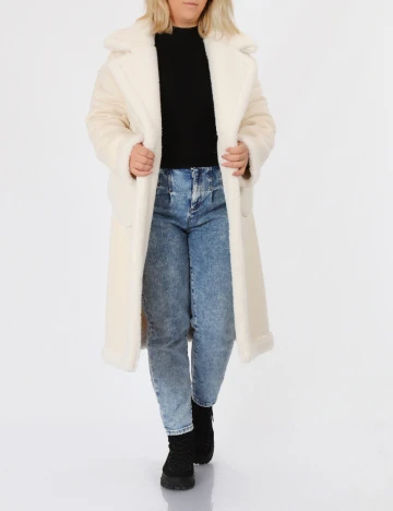 Palton reversibil No-l-ita, alb