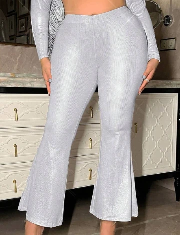 Pantaloni SHEIN CURVE, alb