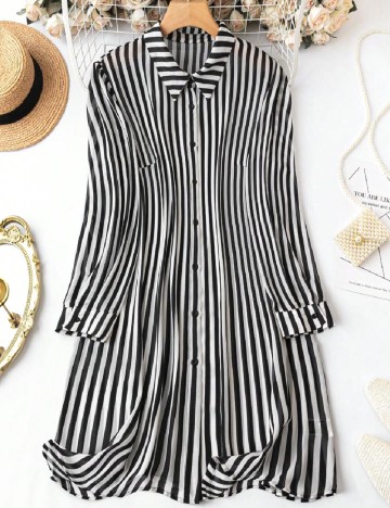 
						Camasa SHEIN CURVE, alb/negru