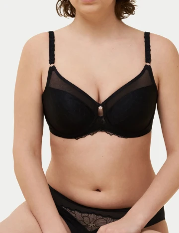 Sutien Florale by Triumph, negru Negru