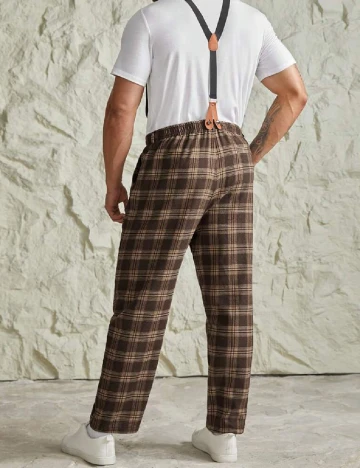 Pantaloni SHEIN Plus Size Men, maro Maro