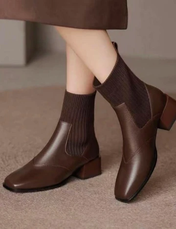 Botine SHEIN, maro