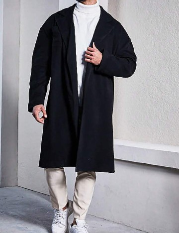 
						Palton SHEIN Plus Size Men, negru