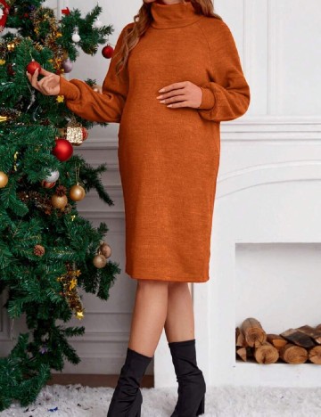
						Rochie medie SHEIN Maternity, caramiziu