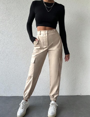 
						Pantaloni SHEIN, crem