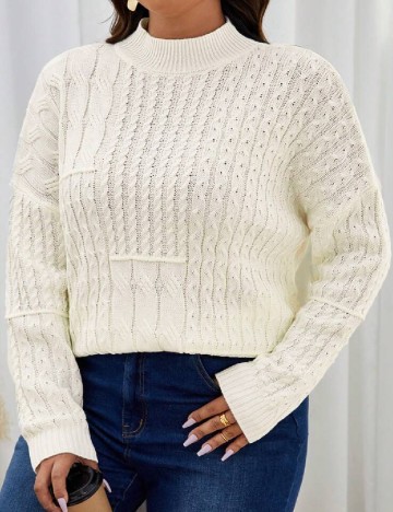 
						Pulover SHEIN CURVE, ecru