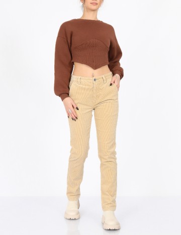 
						Pantaloni SHEIN, maro deschis