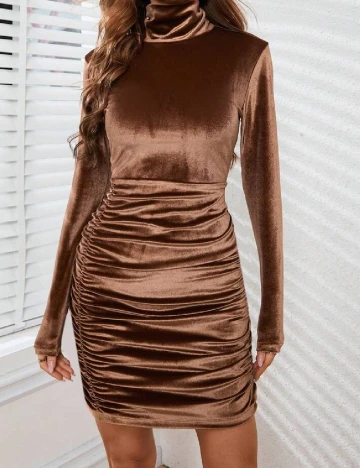 Rochie scurta SHEIN, maro Maro