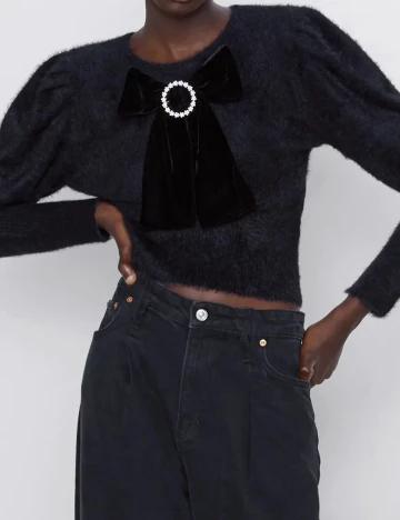 Pulover Zara, negru, M