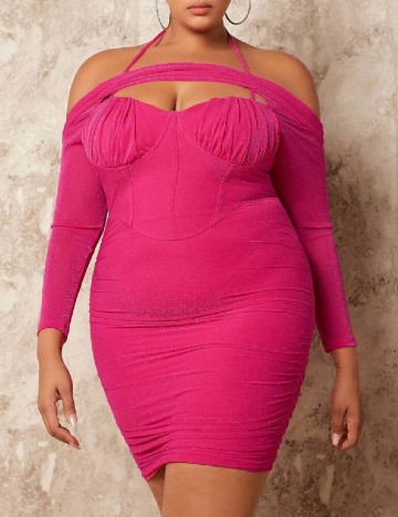 Rochie scurta SHEIN CURVE, roz