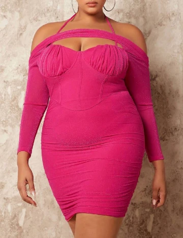 Rochie scurta SHEIN CURVE, roz