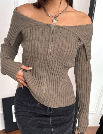 Cardigan SHEIN, maro
