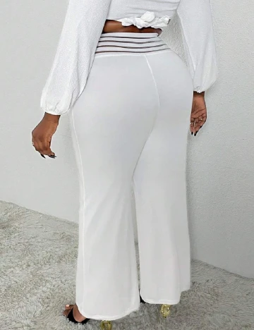 Pantaloni SHEIN CURVE, alb Alb