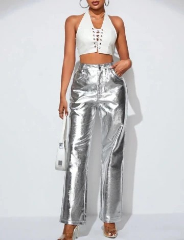Pantaloni SHEIN, argintiu Gri