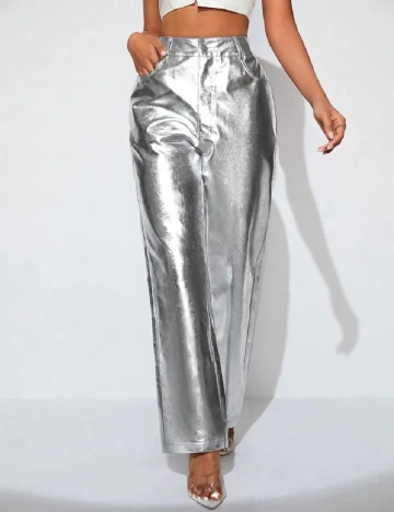 Pantaloni SHEIN, argintiu Gri