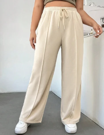Pantaloni SHEIN CURVE, bej Crem