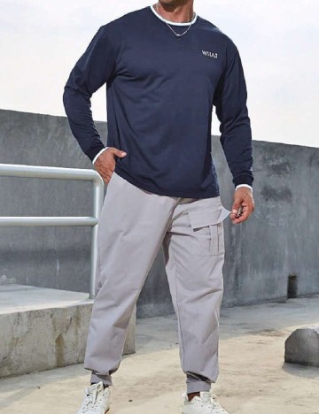 
						Bluza SHEIN Plus Size Men, bleumarin