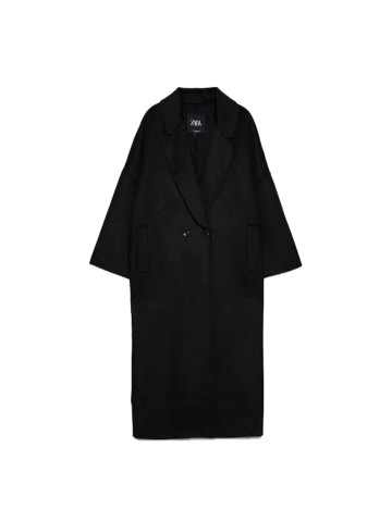 Palton Zara, negru, L
