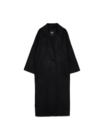 Palton Zara, negru, L Negru