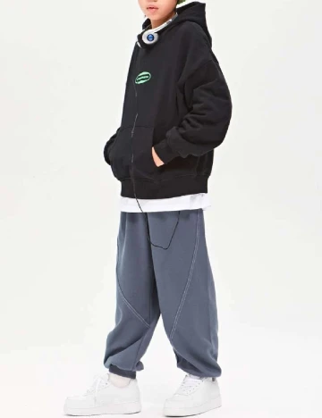 Hanorac Shein Kids, negru Negru