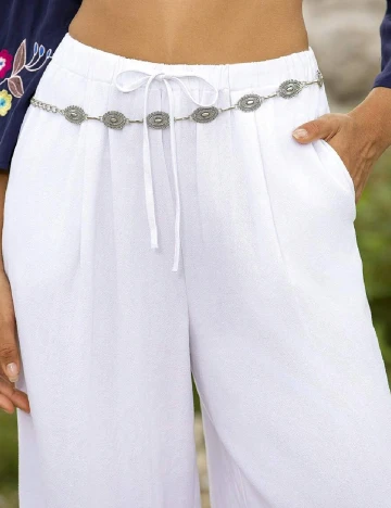 Pantaloni Anewsta, alb