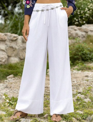 Pantaloni Anewsta, alb