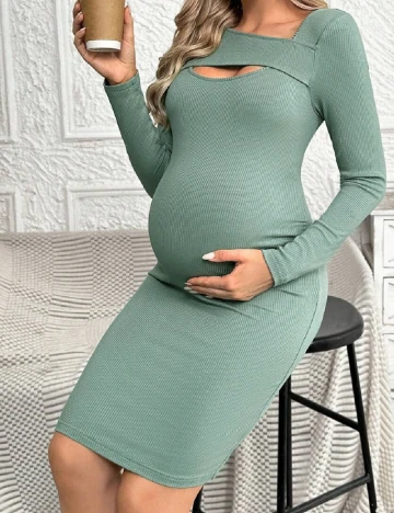 Rochie scurta SHEIN Maternity, verde