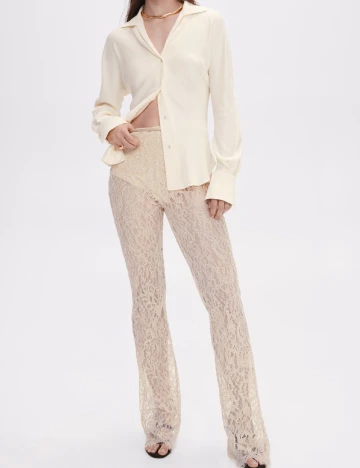 Pantaloni Mango, crem