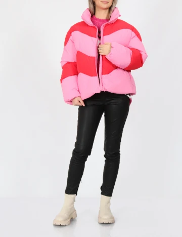 Geaca Vero Moda, roz/rosu