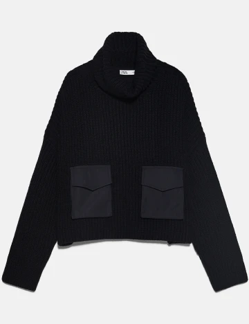 Pulover Zara, negru, L Negru
