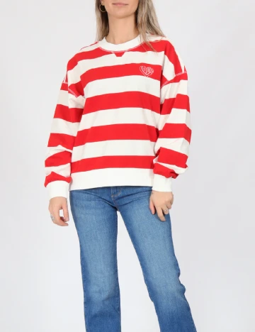 Bluza Only, alb/rosu