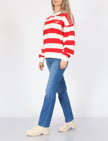 Bluza Only, alb/rosu