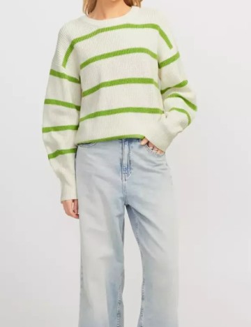
						Pulover Jack&Jones, alb/verde