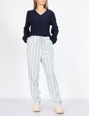 Pantaloni Only, alb/albastru