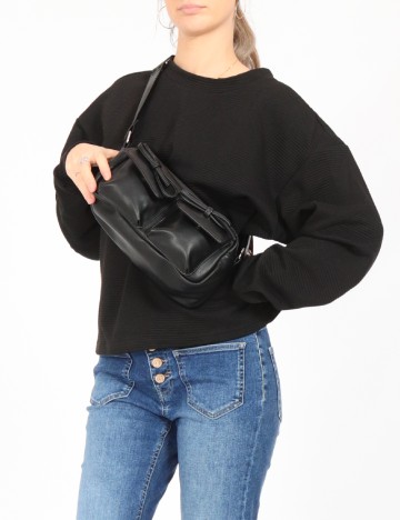 
						Geanta Pieces, negru