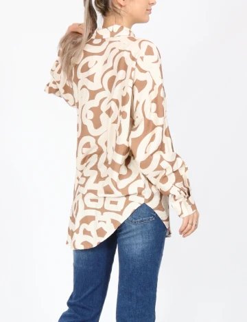 Camasa Vero Moda, maro/alb