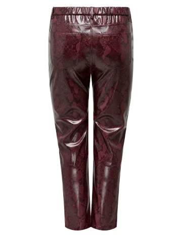 Pantaloni Only Carmakoma, visiniu Rosu