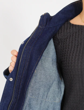 Jacheta Oversize Pieces, bleumarin Albastru