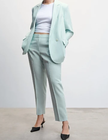 Pantaloni Mango Violeta, turcoaz