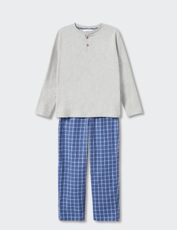 
						Pijama Mango Kids, albastru/gri