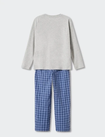 Pijama Mango Kids, albastru/gri