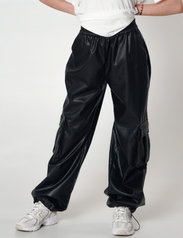 
						Pantaloni Only, negru