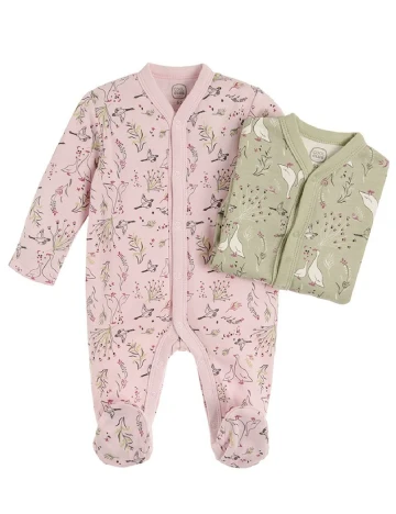 Set salopete 2 perechi Cool Club, roz/verde Roz