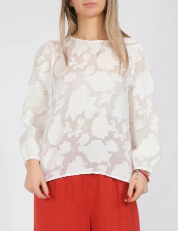 Bluza Pieces, alb Alb