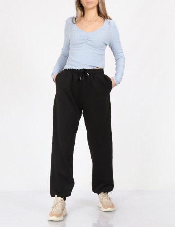 
						Pantaloni Only, negru
