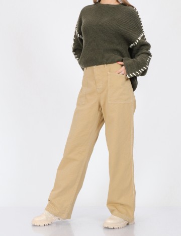 
						Pantaloni Object, verde