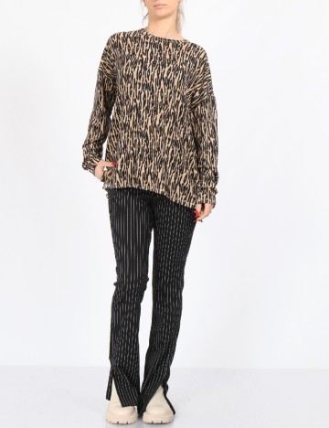 
						Bluza Only, maro/negru
