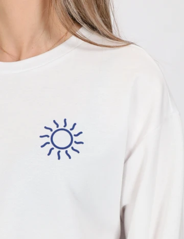 Bluza Oversize Pieces, alb
