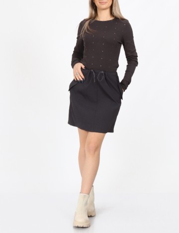 
						Fusta Vero Moda, gri inchis